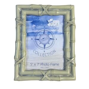 World Traveler Collection Faux Bamboo 5x7 Photo Frame Tropical Coastal Decor